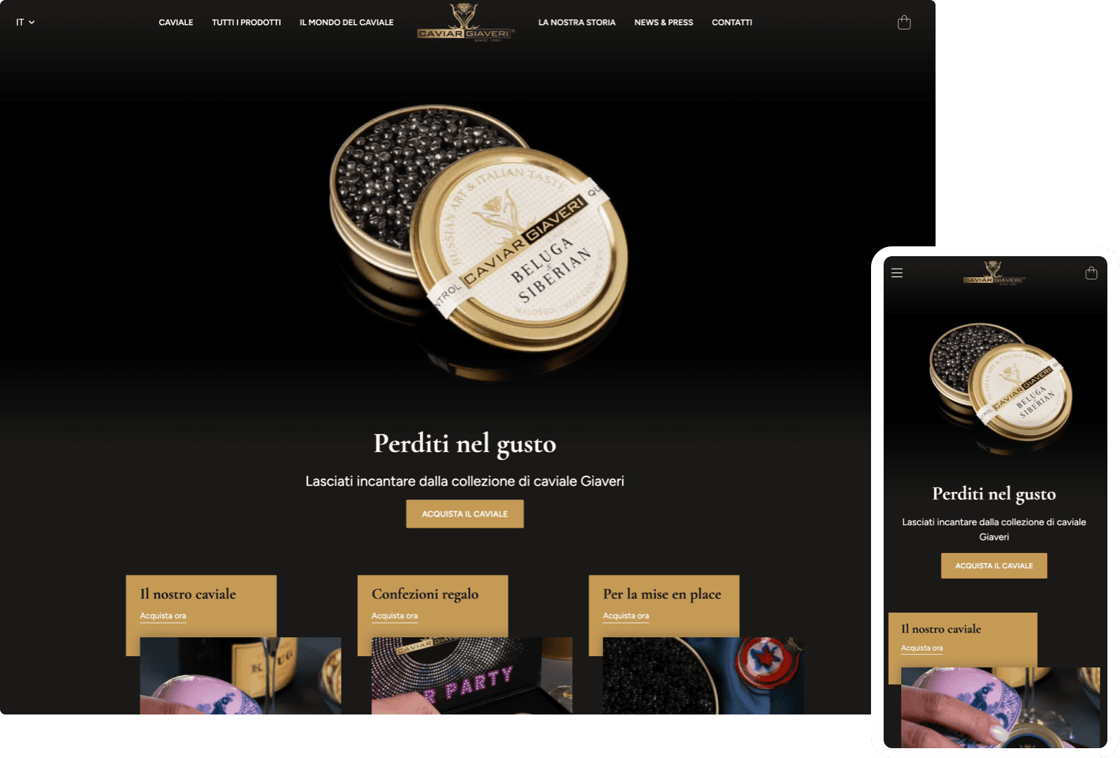 Creazione Sito E-commerce - Caviar Giaveri