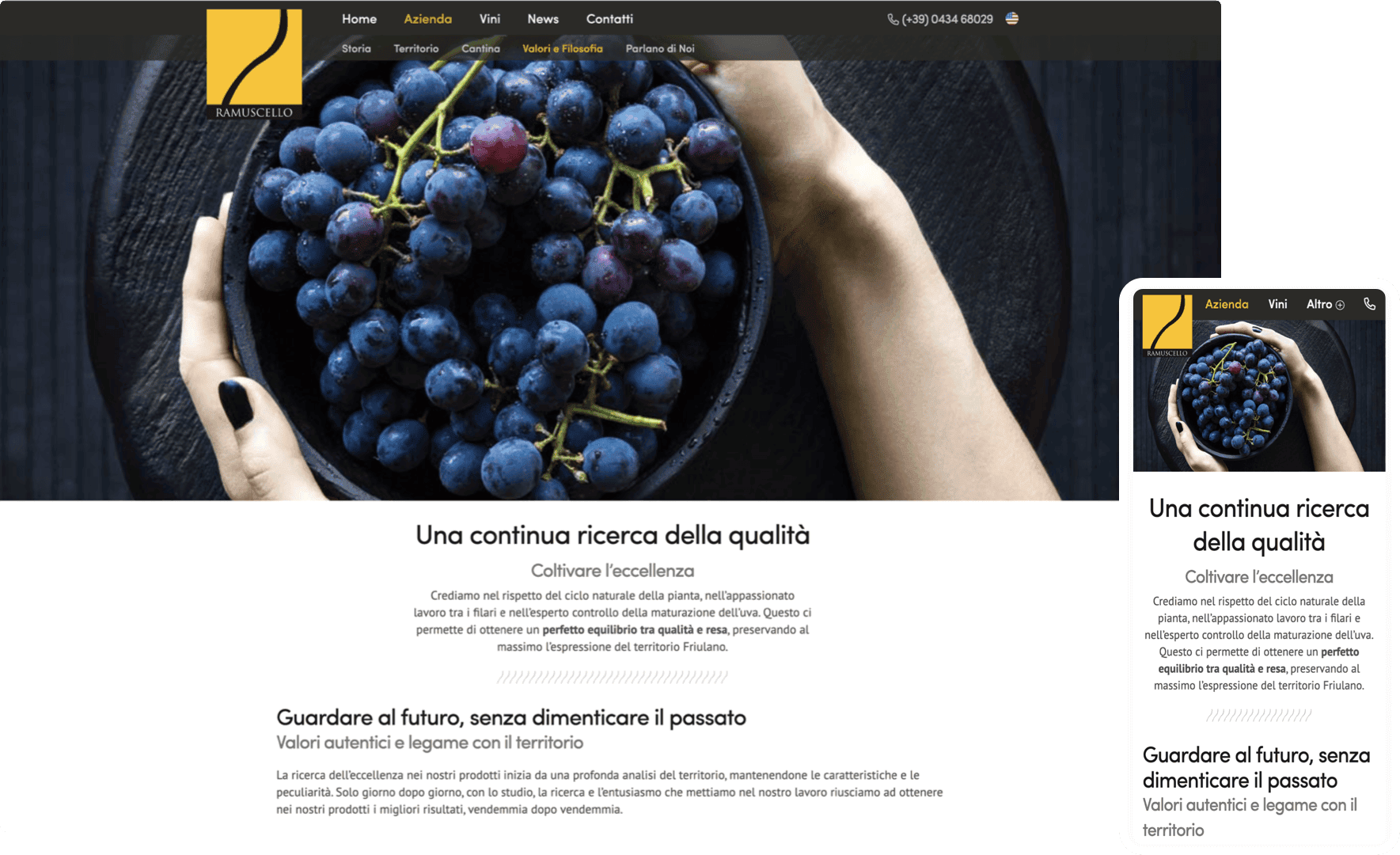 Contenuti Sito Web - Cantina Ramuscello